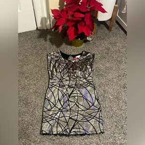 Elegant  Sequin Black and Silver Women's Mini Dress